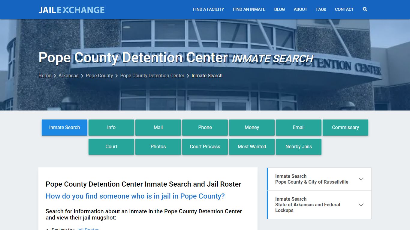 Pope County Detention Center Inmate Search - Jail Exchange